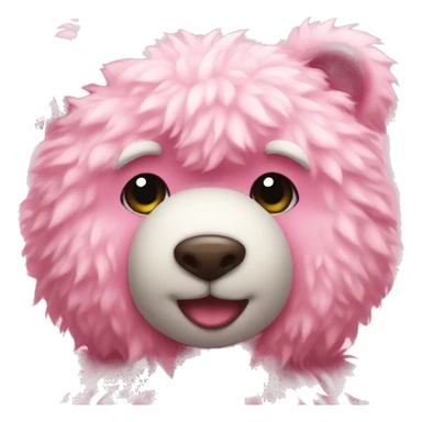 Pink fluffy teddybear cute sticker