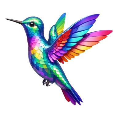 Rainbow hummingbird facing left  sticker