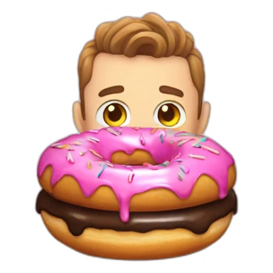 Squeezie qui mange un donut  sticker