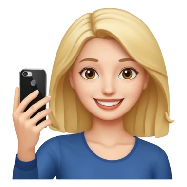 female taking selfie sticker