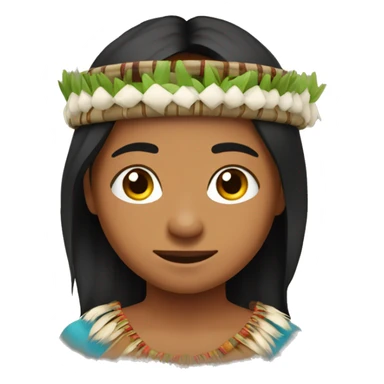 Emoji de un joven indigena con corona sticker