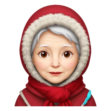 old woman in winter outfit sticker