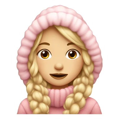 cozy beautiful finnish blond brown pink winter girl sticker