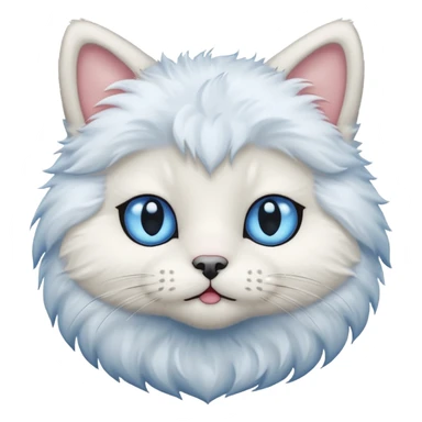 White teddy cat with blue eyes sticker
