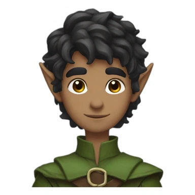 dark choppy hair introvert elf ranger attractive male sticker