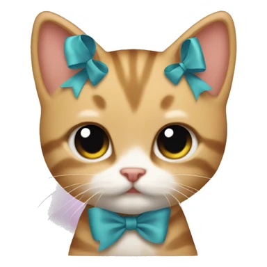 Kitten with a bow sticker