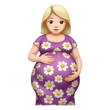 very heavily pregnant overdue woman with very  very big and large belly  sticker