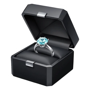 Diamond ring in black box  sticker
