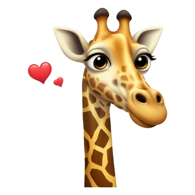 Love-struck giraffe blowing a kiss with heart-shaped in eyes. sticker