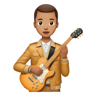 Steve Lacy with guitar and stylish outfit sticker