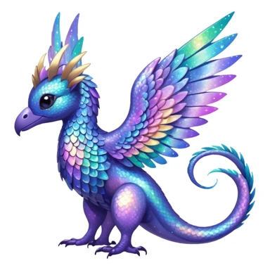Pastel nebula glittery Randomly-faerie-drake-colored sparkly exotic Fakémon-creature sticker