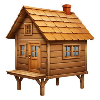 wooden house on live chicken legs sticker