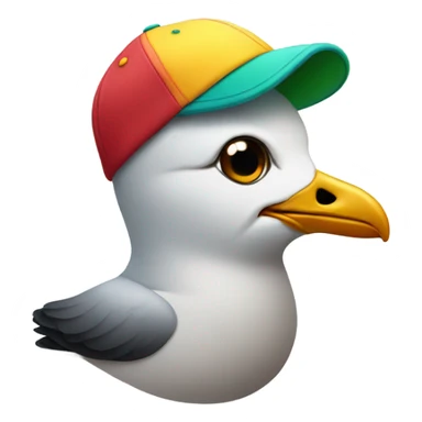 seagull with ballcap sticker