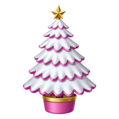 WHITE CHRISTMAS TREE WITH PINK BOWS AND GOLD TINSEL sticker
