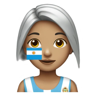 a girl with argentina flag sticker
