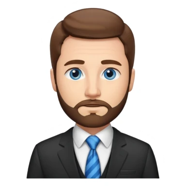 Man lawyer with blue eyes and short brown hair y barba sticker