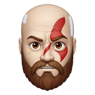 God of War Kratos (white skin, beard and eyebrow color brown) sticker