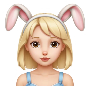 A Blond girl with bunny ears sticker