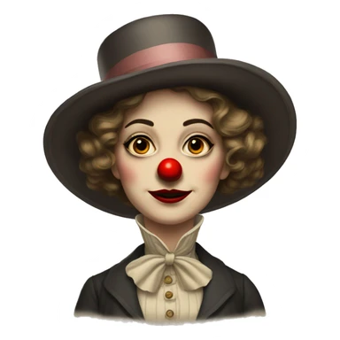 edwardian woman with clown make up sticker