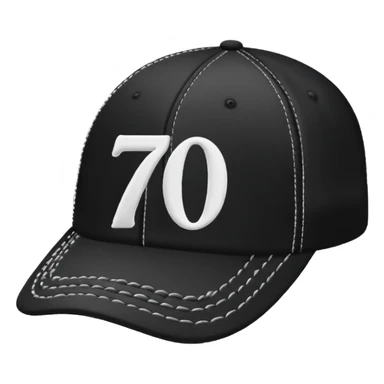 A black cap with the number 701 on the front  sticker