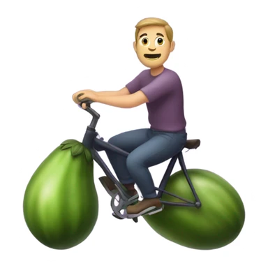 man riding an eggplant emoji like a bike sticker
