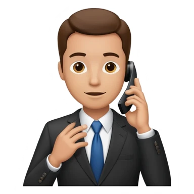 Professional salesman in business suit talking on smartphone sticker