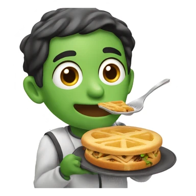 Una rana comiendo pan sticker