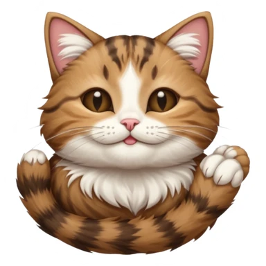 dark brown tabby and white cat upside down with eyes closed sticker