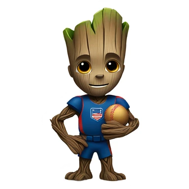 Groot holding softball sticker