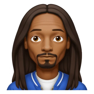 Snoop Dogg with dark brown long hair sticker