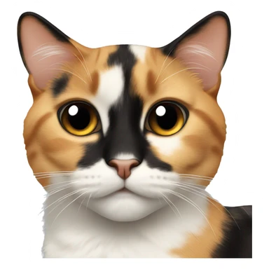 Calico cat with a black diamond shaped patch over nose sticker