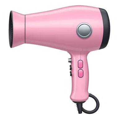 pastel pink hair dryer iOS emoji style sticker