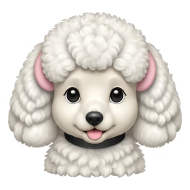 Perro french poodle mini blanco con Alas sticker