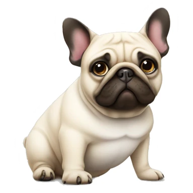 Fat pug and a fat white French bulldog sticker
