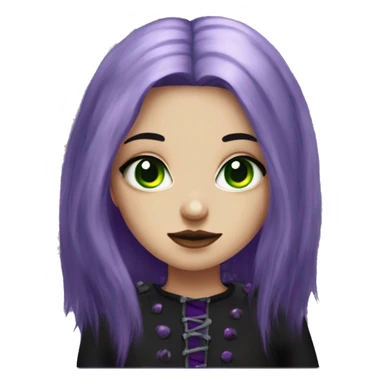purple haired green eyed gothic girli sticker