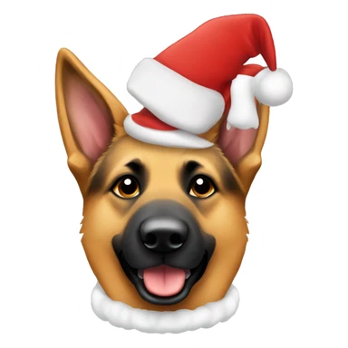 german shepherd dog with santa hat on sticker