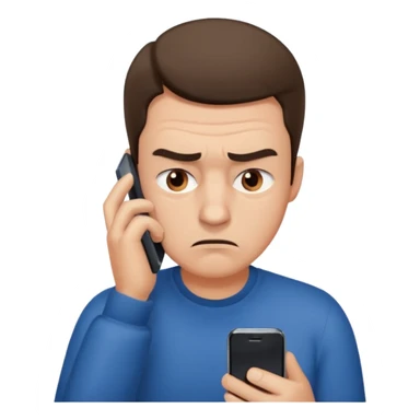 man stressed while watching mobile sticker