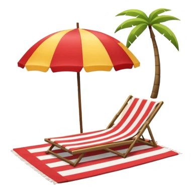 summer-themed emoji of a summer beach scene sticker