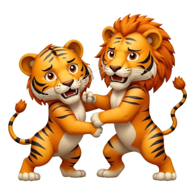 brutal fight between one lion and one tiger  sticker