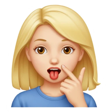 Una chica mordiéndose el dedo sticker