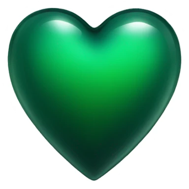Dark green glass heart  sticker