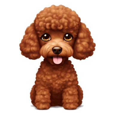 A kinda reddish brown mini poodle ￼ sticker