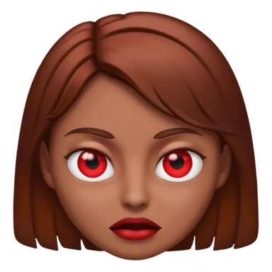 RED EYES, EVIL EMOJI, KILLER EYES, BROWN HAIR sticker