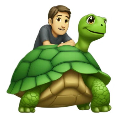 Homme sur tortue sticker