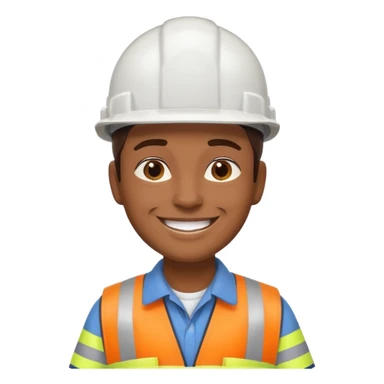 Persona morena con ropa de obra de construccion y casco blanco sticker