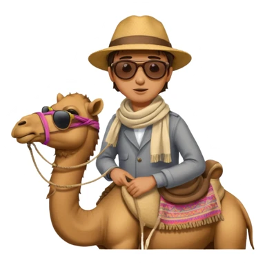 Tourist indesert with camel sticker