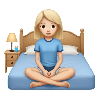 Jeune fille ado assise sur  un lit sticker