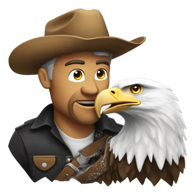 Eagle grabbing a cowboy sticker