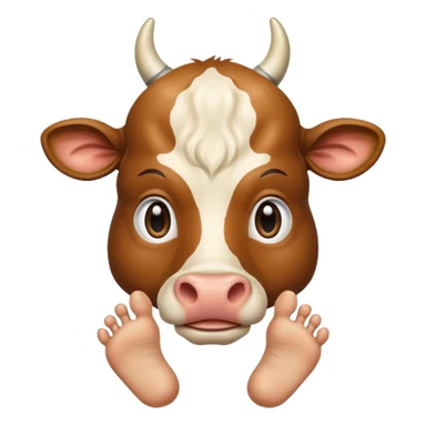 Cabeza de planeta Saturno con cuerpo de vaca y pies de humano sticker