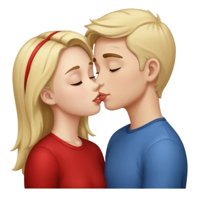 Boy kiss on girl forehead  sticker